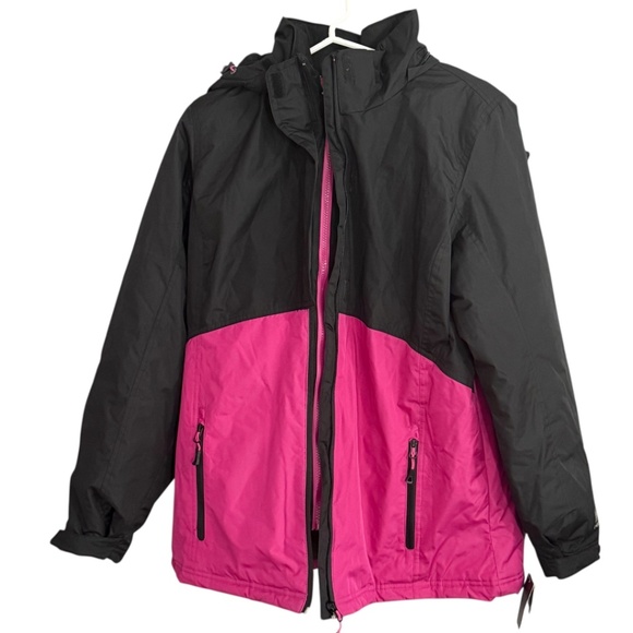 RBX Women's Active Ski Snow Jacket Black & Fuchsia Size Large New with Tags - Picture 1 of 12
